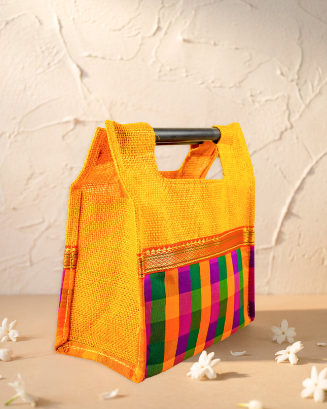 Traditional Checked Jute Bag - WBG2170