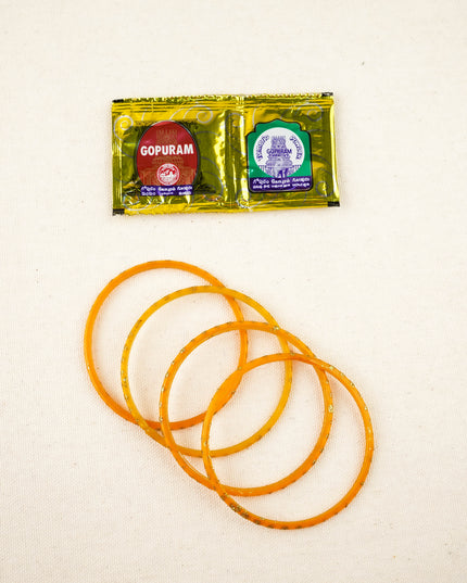 Combo: Traditional Checked Blouse Bit & Bangle Manjal Kumkum - WBG2172