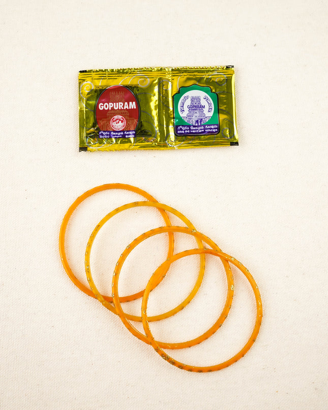 Combo: Traditional Checked Blouse Bit & Bangle Manjal Kumkum - WBG2172