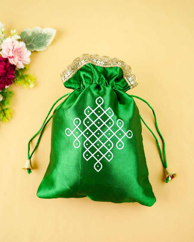 Kolam Printed String Bag - WBG2174