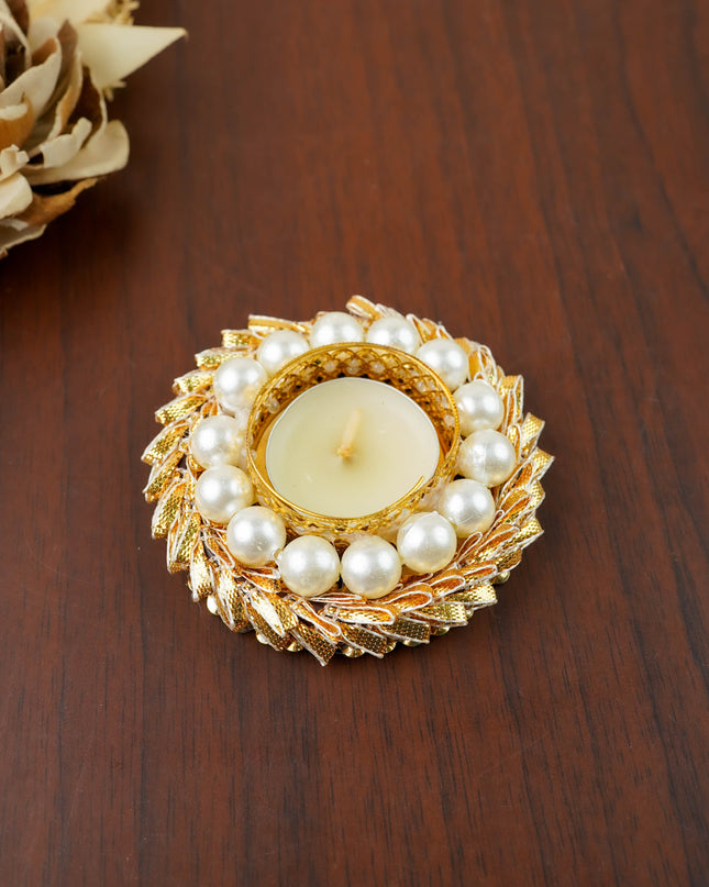 Decorative T Light Holder - Pearl - WBG2179