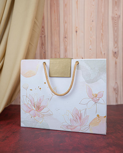 Deepavali: Gift Box with Metal Box, Flower Diya & Lotus Ganesha Thoran - WDC0013