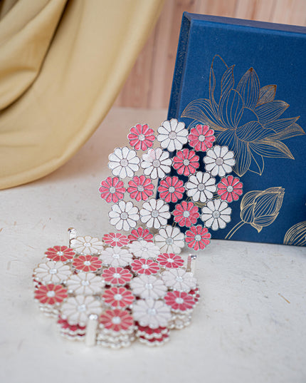 Deepavali: Box with Designer Coaster, Floral Coaster & Diya - WDC0018