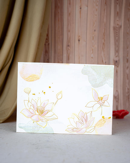 Deepavali: Box with Decorative Metal T-light Holder, 7 Chakra Scented Candle & Natural Fragrance Jute String Bag - WDC0021