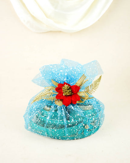 Deepavali: Trousseau Packing Metal Tray with 3 Dry Fruit Jar & Dry Fruits - WDC0029