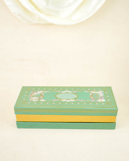 Deepavali: Box with Brass Coffee Dabara Set & Peacock Diya - WDC0031
