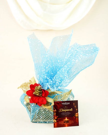 Deepavali: Trousseau Packing Tray with Dry Fruit Jar & Dry Fruit - WDC0034