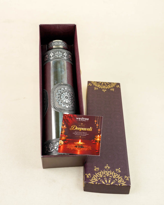Deepavali: Box with Oxidized Water Bottle - WDC0036