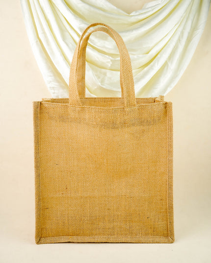 Deepavali: Jute Bag with German Oxidised Tray with 6 Glass - WDC0045