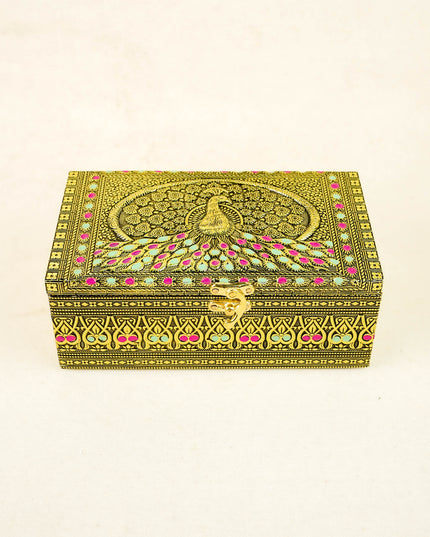 Deepavali: Oxidized Peacock Design with 2 Jar & Dry Fruits - WDC0047