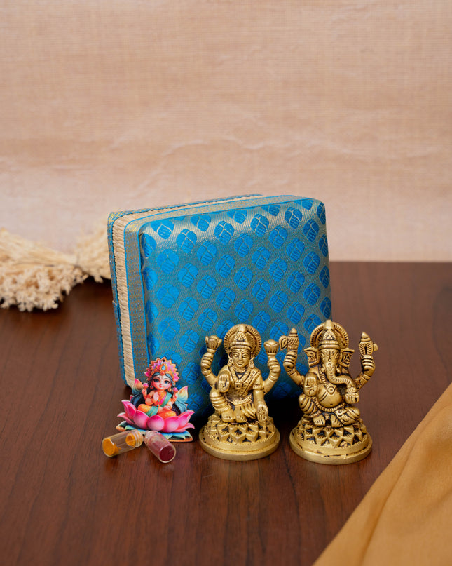 Deepavali: Korai Box with Lakshmi Ganesha Idol & Manjal Kumkum - WDC0007