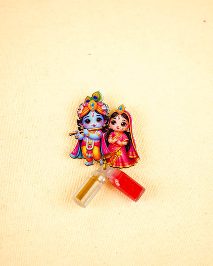Combo: Mural Tin with Radhakrishna Haldi Kumkum & String Bag - WGC0118