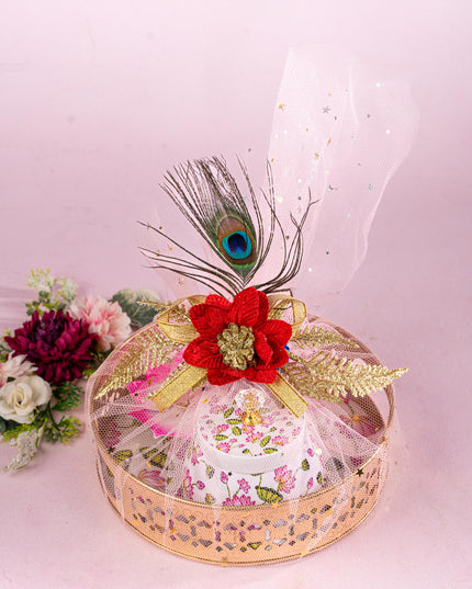 Navratri Combo: Metal Tray Set with Trousseau Packing - WGC0075