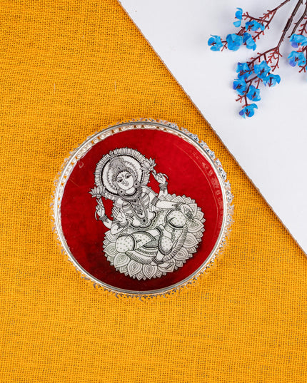 Navratri Combo: Jute Bag with Madhubani German Silver Tray & Haldi Kumkum Bangles - WGC0077