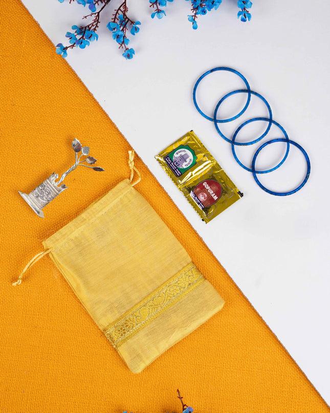 Navratri Combo: String Bag with Tulasi Maadam & Haldi Kumkum Bangles - WGC0086