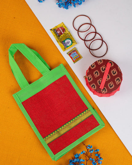 Navratri Combo: Non Woven Jute Bag with Bangle Box & Manjal Kumkum - WGC0089