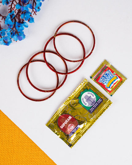 Navratri Combo: Non Woven Jute Bag with Bangle Box & Manjal Kumkum - WGC0089