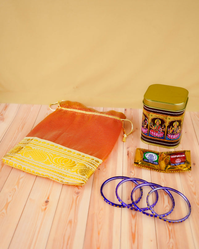 Combo - Ashtalakshmi Tin, Bangles with String Bag - WGC0093