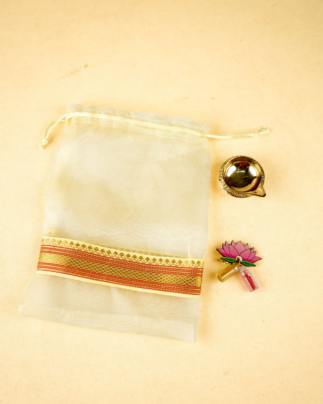 Combo - Kubera Diya, Lotus Haldi with String Bag - WGC0094