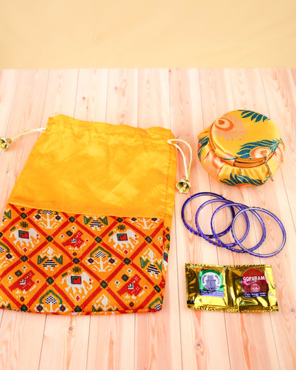 Combo: Bangle Box, Bagles with Printed String Bag - WGC0099