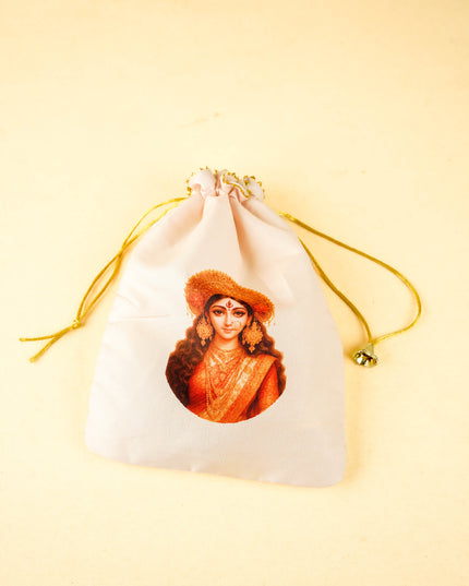 Combo: Lakshmi Murti Idol, Bangles Set with Lakshmi String Bag - WGC0100