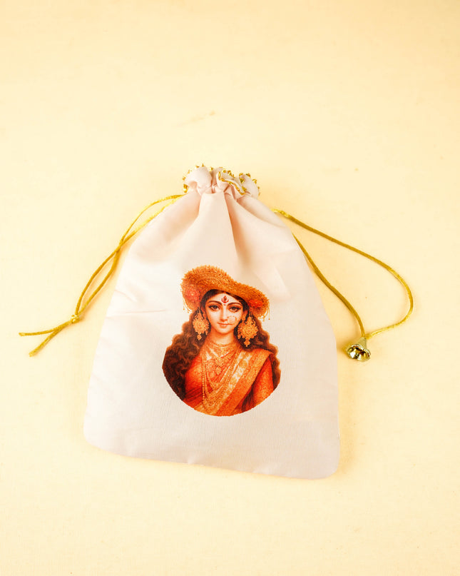 Combo: Lakshmi Murti Idol, Bangles Set with Lakshmi String Bag - WGC0100