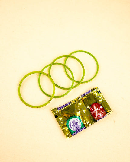 Combo: Lakshmi Murti Idol, Bangles Set with Lakshmi String Bag - WGC0100