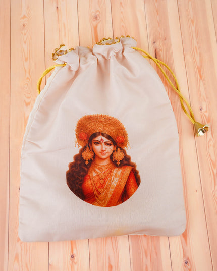 Combo: Lakshmi Idol, Lakshmi Haldi Kumkum with Lakshmi String Bag - WGC0102
