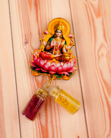 Combo: Lakshmi Idol, Lakshmi Haldi Kumkum with Lakshmi String Bag - WGC0102