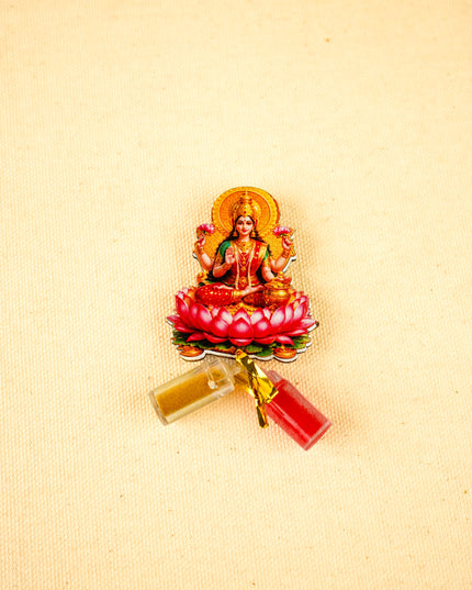 Combo: Lakshmi Idol, Lakshmi Haldi Kumkum with Lakshmi String Bag - WGC0102
