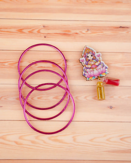 Combo: Saree Cover, Lakshmi Idol with Designer Haldi Kumkum Purse - WGC0103