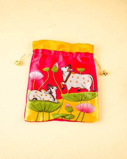 Combo: Pichwai Tin, Haldi Kumkum with Pichwai String Bag - WGC0104