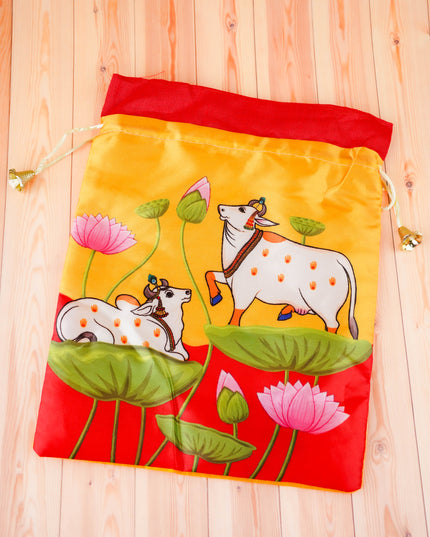 Combo: Pichwai Tin, Haldi Kumkum with Pichwai String Bag - WGC0104