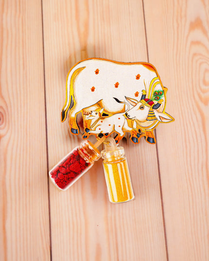 Combo: Pichwai Tin, Haldi Kumkum with Pichwai String Bag - WGC0104