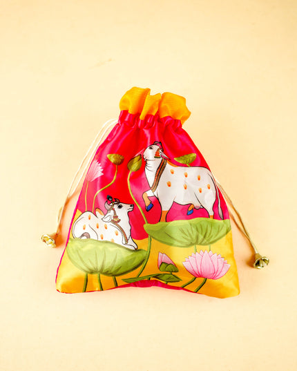 Combo: Pichwai Tin, Haldi Kumkum with Pichwai String Bag - WGC0104