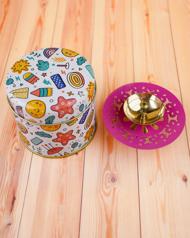 Combo: Kids Printed Tin with Diya - WGC0107