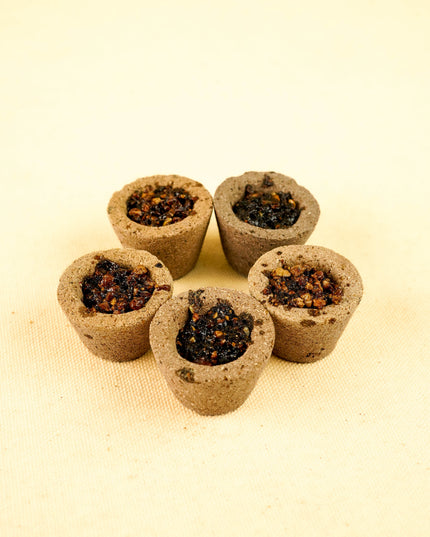 Combo: Brown Tin, Lakshmi Haldi Kumkum, String Bag with Set of 5 Cones - WGC0109