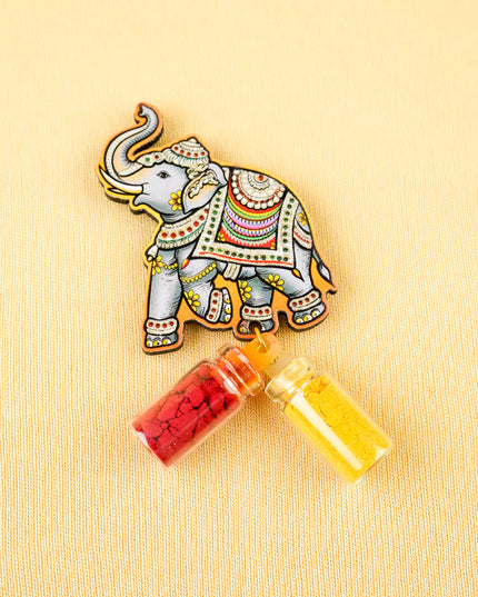 Combo: Digital Printed Handbag with Elephant Thoran & Elephant Haldi Kumkum - WGC0113