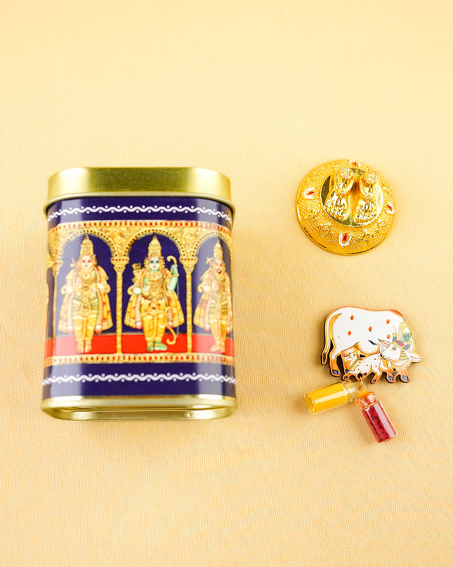 Combo: Dasavatharam Tin with Pichwai Haldi Kumkum & Tirupathi Balaji Paduka - WGC0114