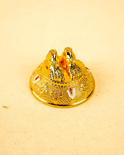 Combo: Mural Tin with Cow Haldi Kumkum & Tirupathi Balaji Paduka - WGC0114