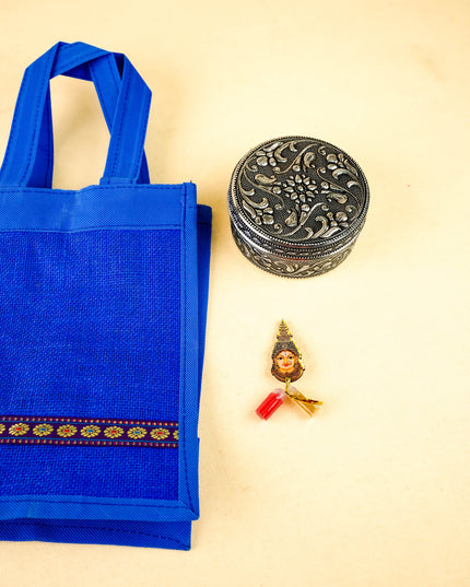 Combo: Jute Bag with Poori Box & Amman Haldi Kumkum - WGC0119