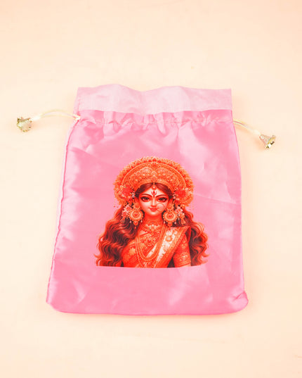 Combo: String Bag with German Silver Diya & Lakshmi Haldi Kumkum - WGC0132