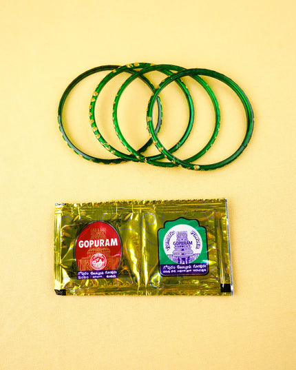 Combo: String Bag with Annapakshi Diya & Bangle Manjal Kumkum - WGC0155