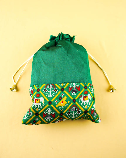 Combo: Patola String Bag with Peacock Jewel Box with Bangle Manjal Kumkum - WGC0156