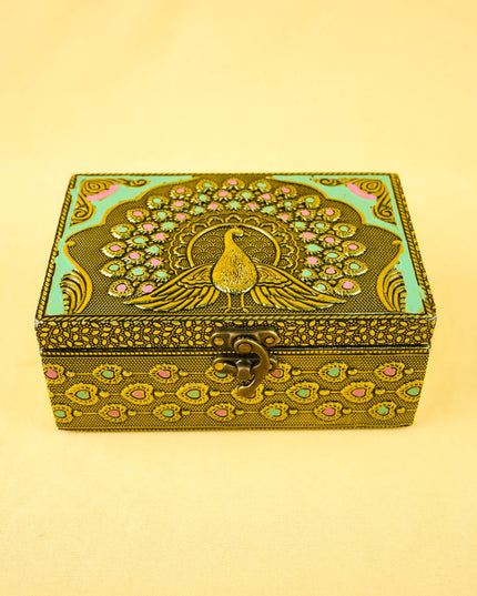 Combo: Patola String Bag with Peacock Jewel Box with Bangle Manjal Kumkum - WGC0156