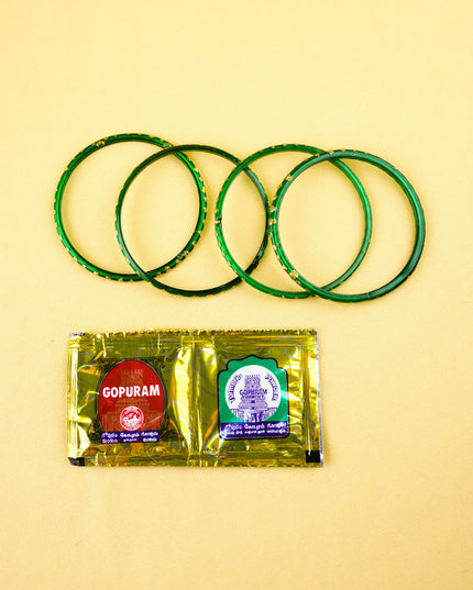 Combo: Patola String Bag with Peacock Jewel Box with Bangle Manjal Kumkum - WGC0156