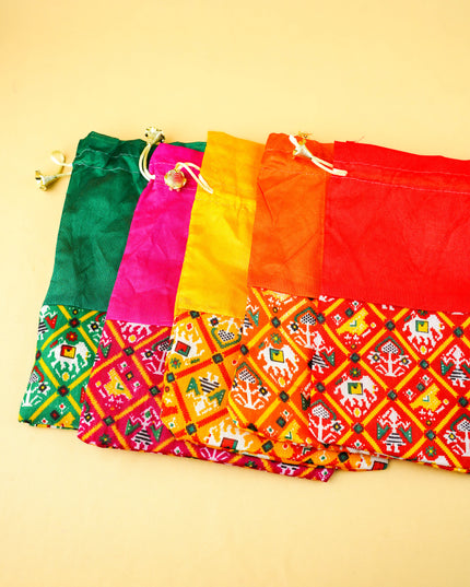 Combo: Patola String Bag with Peacock Jewel Box with Bangle Manjal Kumkum - WGC0156