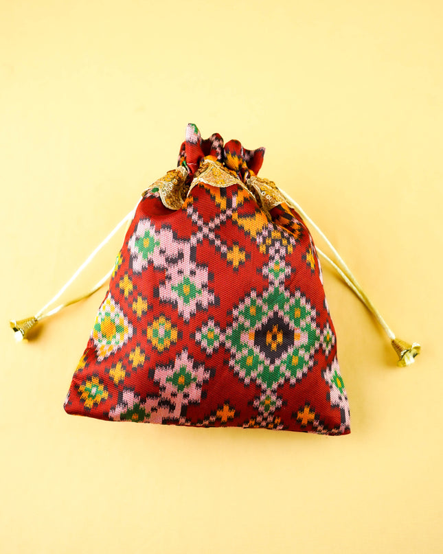 Combo: Patola String Bag with 3 Cup Kumkum Holder - WGC0159