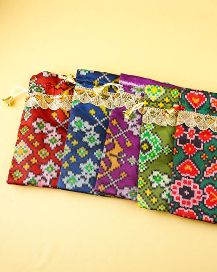 Combo: Patola String Bag with 3 Cup Kumkum Holder - WGC0159