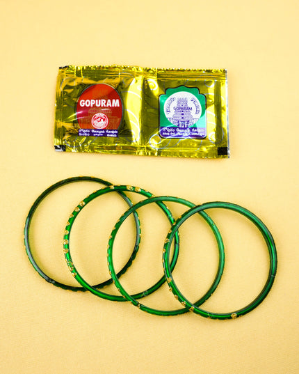 Combo: Pichwai Jute Bag with Metal Jar & Bangle Manjal Kumkum - WGC0162